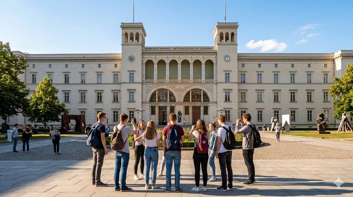 Museum im „Hamburger Bahnhof“ Tickets - Schulklasse vor dem Museum in Berlin